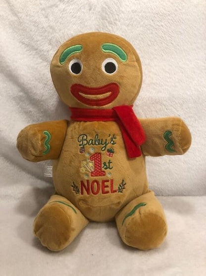 My 1st Christmas, My First Baby Shower, First Noel Plush Gingerbread Man, Embroidered, Personalized, Christmas Plush