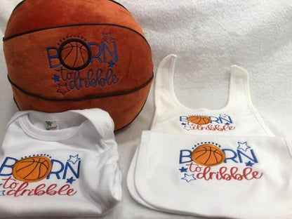 Basketball plush embroidered pillow, basketball pillow, baby shower gift, custom coach gift, personalized basketball, gift for shower