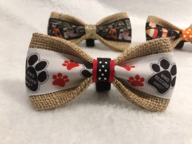 Dog Bow Tie, Who Rescued Who Dog Bow tie, Bow tie for Dogs, Pets, Bowtie, Bow Ties, Dog accessories, Dog birthday gift, Dog lover gift