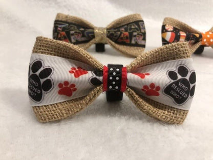 Dog Bow Tie, Who Rescued Who Dog Bow tie, Bow tie for Dogs, Pets, Bowtie, Bow Ties, Dog accessories, Dog birthday gift, Dog lover gift