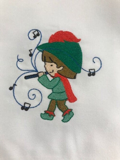 Christmas 12 Days of Christmas Embroidered Cloth Dinner Napkins, Twelve Days of Christmas napkins embroidered