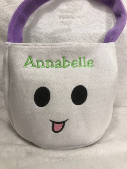 Halloween Basket, Trick or Treat Basket, Trick or Treat Bucket, Halloween Bucket personalized, customized embroidered, Ghost, Cat, Pumpkin