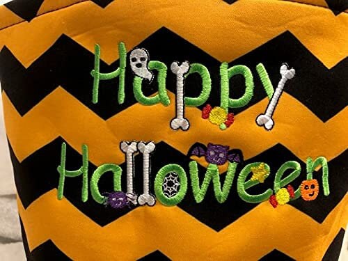 Personalized Halloween Bucket, Halloween Basket, Customized Halloween bucket, embroidered, customized, personalized