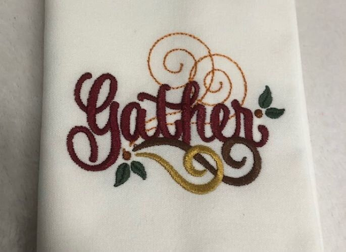 Thanksgiving Dinner Cloth Napkins set, Family Thanksgiving Dinner Napkin set, embroidered, customized