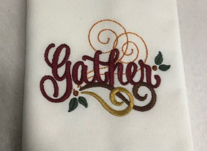 Thanksgiving Dinner Cloth Napkins set, Family Thanksgiving Dinner Napkin set, embroidered, customized