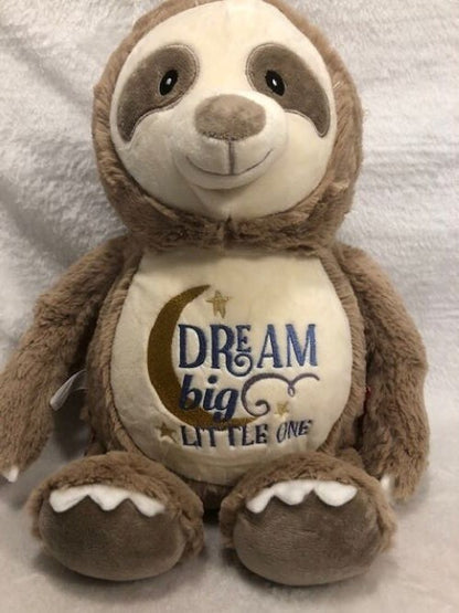 Personalized Sloth plush  - Embroidered Keepsake