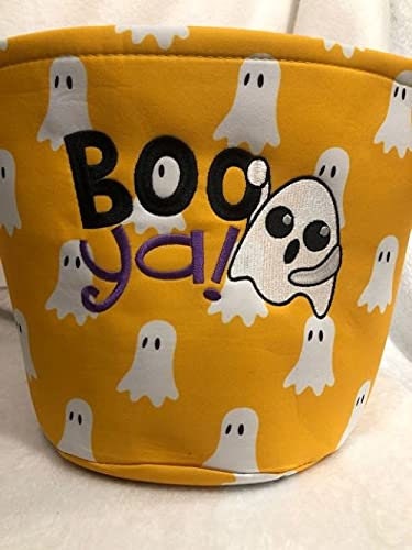 Personalized Halloween Bucket, Halloween Basket, Customized Halloween bucket, embroidered, customized, personalized