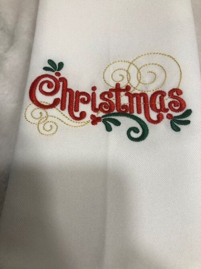 Christmas Dinner Cloth Napkins Set, Family Christmas Dinner Napkin Set, Embroidered, Customized