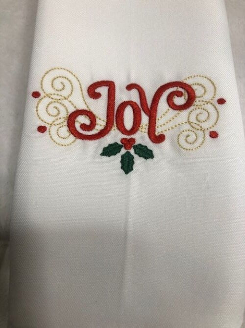 Christmas Dinner Cloth Napkins Set, Family Christmas Dinner Napkin Set, Embroidered, Customized