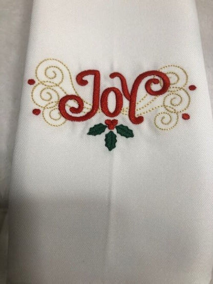 Christmas Dinner Cloth Napkins Set, Family Christmas Dinner Napkin Set, Embroidered, Customized