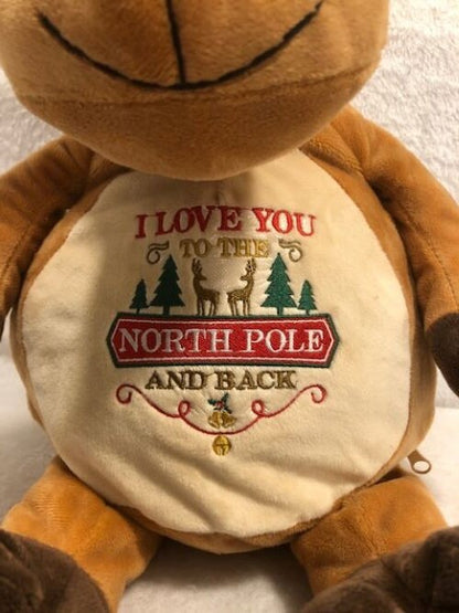 Christmas Plush, Christmas reindeer plush, Christmas reindeer, Babies 1st Christmas, embroidered, customized, personalized, custom plush