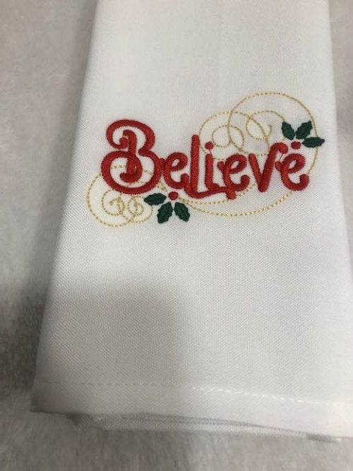 Christmas Dinner Cloth Napkins Set, Family Christmas Dinner Napkin Set, Embroidered, Customized
