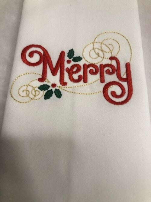 Christmas Dinner Cloth Napkins Set, Family Christmas Dinner Napkin Set, Embroidered, Customized
