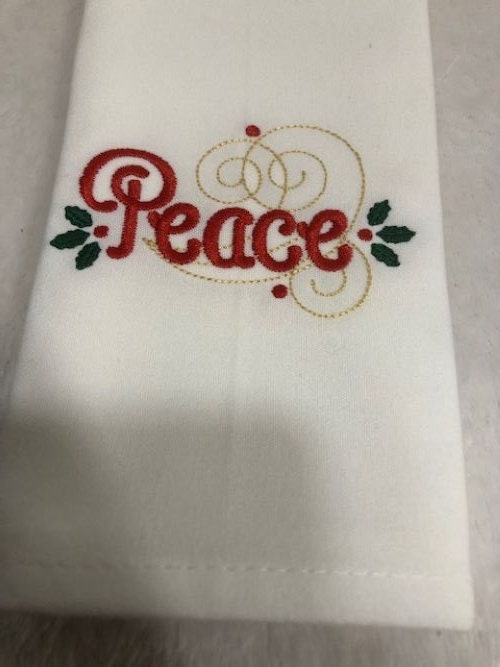 Christmas Dinner Cloth Napkins Set, Family Christmas Dinner Napkin Set, Embroidered, Customized