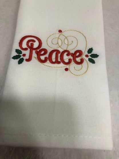 Christmas Dinner Cloth Napkins Set, Family Christmas Dinner Napkin Set, Embroidered, Customized
