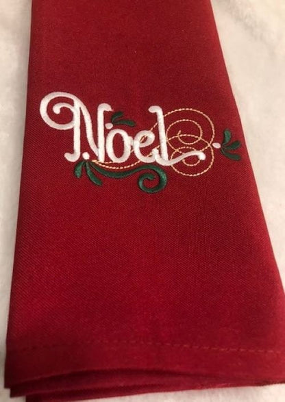 Christmas Dinner Cloth Napkins Set, Family Christmas Dinner Napkin Set, Embroidered, Customized