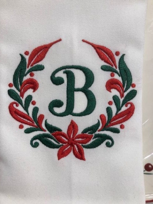 Monogrammed Christmas Dinner Napkins - embroidered