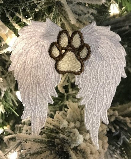 Pet Loss Gifts Angel Wings with Paw Print FSL, Wings with Paw FSL, FSL Christmas Ornament, Pet Loss, Loss of Pet, Memorial, Rainbow bridge