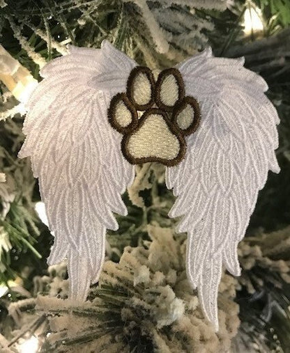 Pet Loss Gifts Angel Wings with Paw Print FSL, Wings with Paw FSL, FSL Christmas Ornament, Pet Loss, Loss of Pet, Memorial, Rainbow bridge