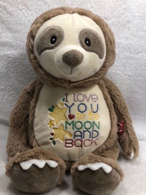 Personalized Sloth plush  - Embroidered Keepsake