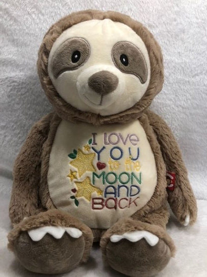 Personalized Sloth plush  - Embroidered Keepsake