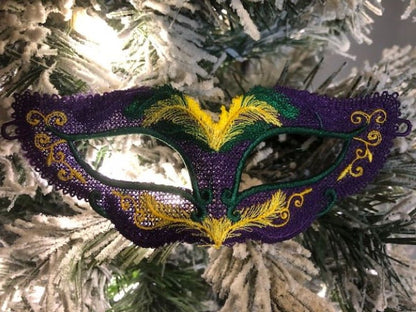 Mardi Gras Mask- embroidered, home decor, Mardi Gras decorations, Mardi Gras ornament FSL