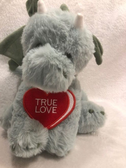 Valentine Dragon plush personalized, customized, Dragon stuffed animal embroidered Valentine
