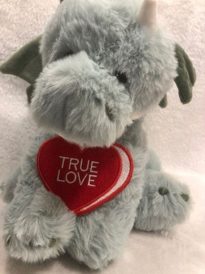 Valentine Dragon plush personalized, customized, Dragon stuffed animal embroidered Valentine