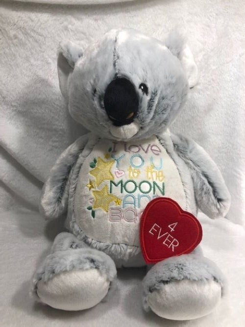 My First Sloth Bear, Love you to the Moon, embroidered, personalized, Baby shower gift, gift for baby, plush koala, sloth plush,