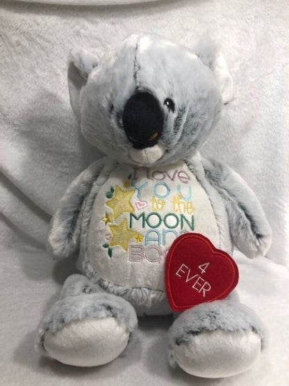 My First Sloth Bear, Love you to the Moon, embroidered, personalized, Baby shower gift, gift for baby, plush koala, sloth plush,