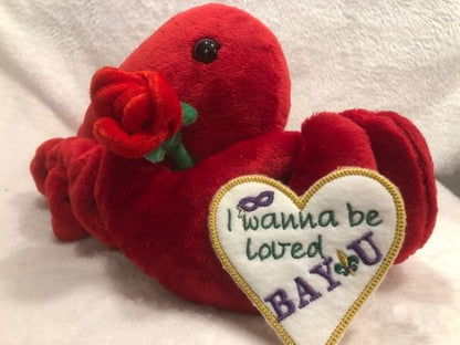 Valentine Crawfish personalized, Valentines Day Crawfish customized, You're My Valentine, Mardi Gras Plush, Mardi Gras crawfish gift for her