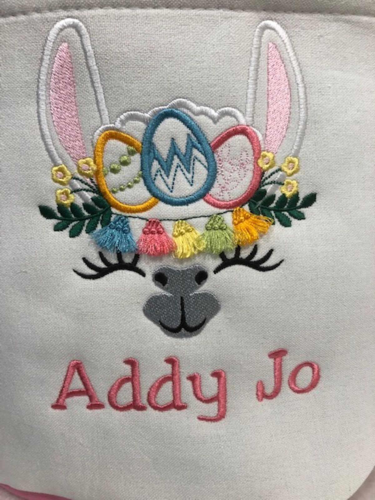 Easter Basket Llama Plush Easter personalized customized, embroidered, monogrammed