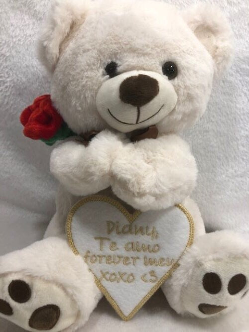 Teddy Bear Valentine Plush personalized, customized, Mother's Day gift, Teddy bear  embroidered, Valentine plush