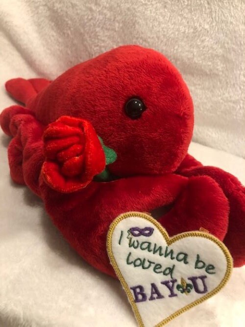 Valentine Crawfish personalized, Valentines Day Crawfish customized, You're My Valentine, Mardi Gras Plush, Mardi Gras crawfish gift for her
