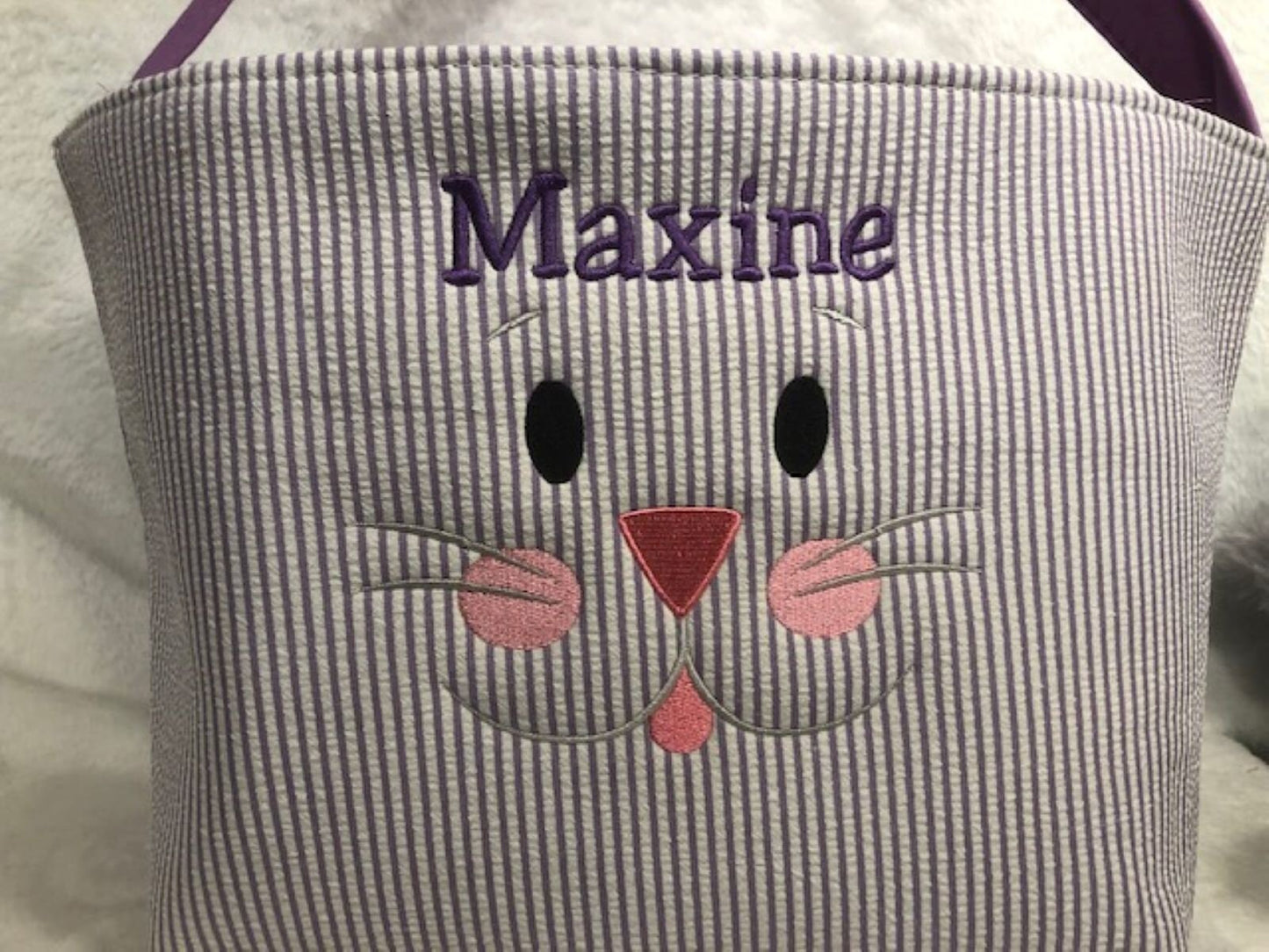Kids Easter Basket, Personalized Easter Basket, Child's Easter Basket, Seersucker Easter Basket, Monogram Easter Basket