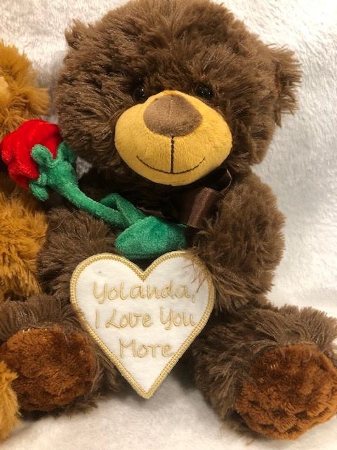 Teddy Bear Valentine Plush personalized, customized, Mother's Day gift, Teddy bear  embroidered, Valentine plush