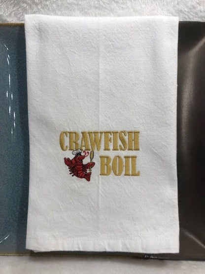 Kitchen Tea Towel Got a Little Cajun in my Soul, Crawfish, Gumbo, embroidered, Louisiana Themed Gift, Gift for mom, Gift for dad,