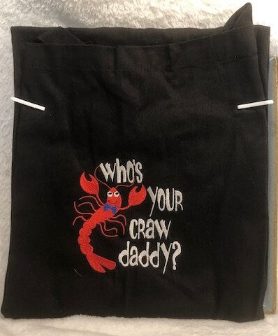Fathers day gift, Crawfish apron, lobster apron, Gumbo, embroidered, Louisiana Themed kitchen, cajun fathers day, Louisiana cajun apron