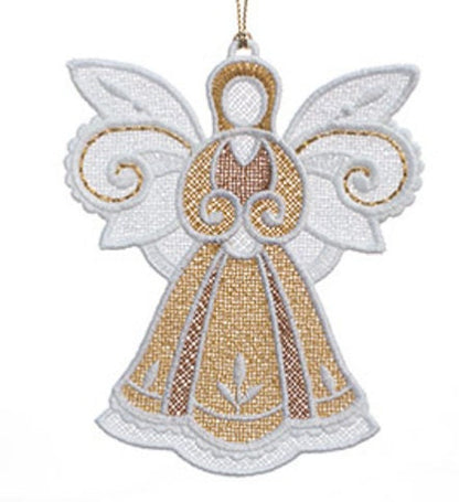 Angel Christmas Ornament – Handmade Lace Keepsake