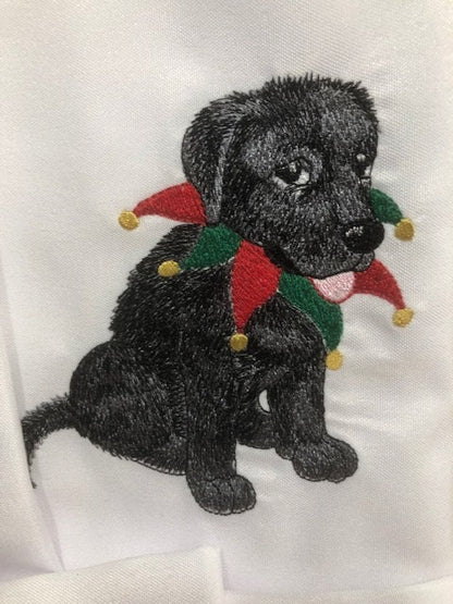 Dog Christmas Dinner Napkins– Embroidered