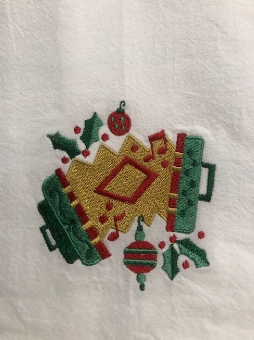 Cajun Christmas Tea Towel – Embroidered