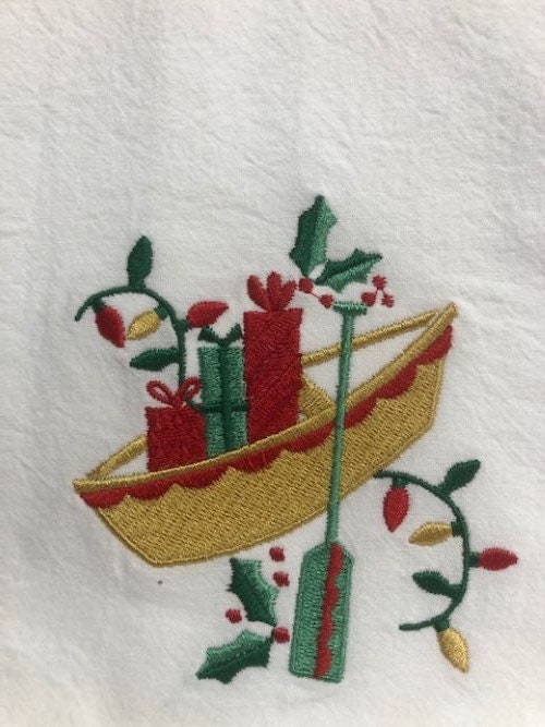 Cajun Christmas Tea Towel – Embroidered