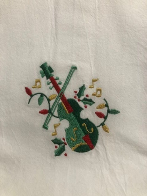 Cajun Christmas Tea Towel – Embroidered