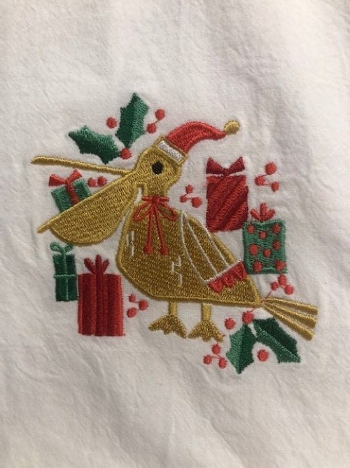 Cajun Christmas Tea Towel – Embroidered