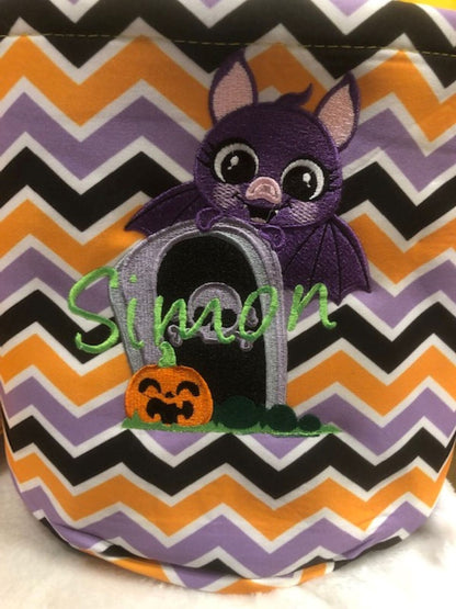 Personalized Halloween Bucket, Halloween Basket, Girl Ghost Bucket, Boy Ghost, Halloween embroidered customized
