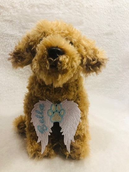Pet Loss Gifts Angel Wings with Paw Print FSL, Plush labradoodle,  Pet Loss, Loss of Pet, Memorial, Rainbow bridge