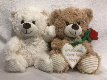 Teddy Bear Valentine Plush personalized, customized, Mother's Day gift, Teddy bear  embroidered, Valentine plush
