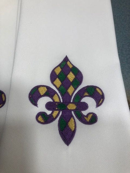 Louisiana Mardi Gras Fleur de Lis Cloth Dinner Napkin Set of 8, Cajun Napkin, Embroidered, Customized, Monogrammed dinner napkin