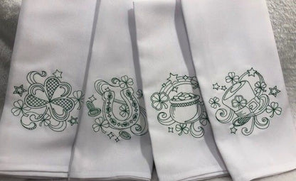 St Patrick's Day Cloth Dinner Napkin Set of 4, St Paddy Day DinnerNapkin, Embroidered, Customized, Monogrammed dinner napkin