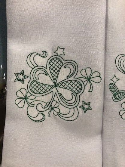 St Patrick's Day Cloth Dinner Napkin Set of 4, St Paddy Day DinnerNapkin, Embroidered, Customized, Monogrammed dinner napkin